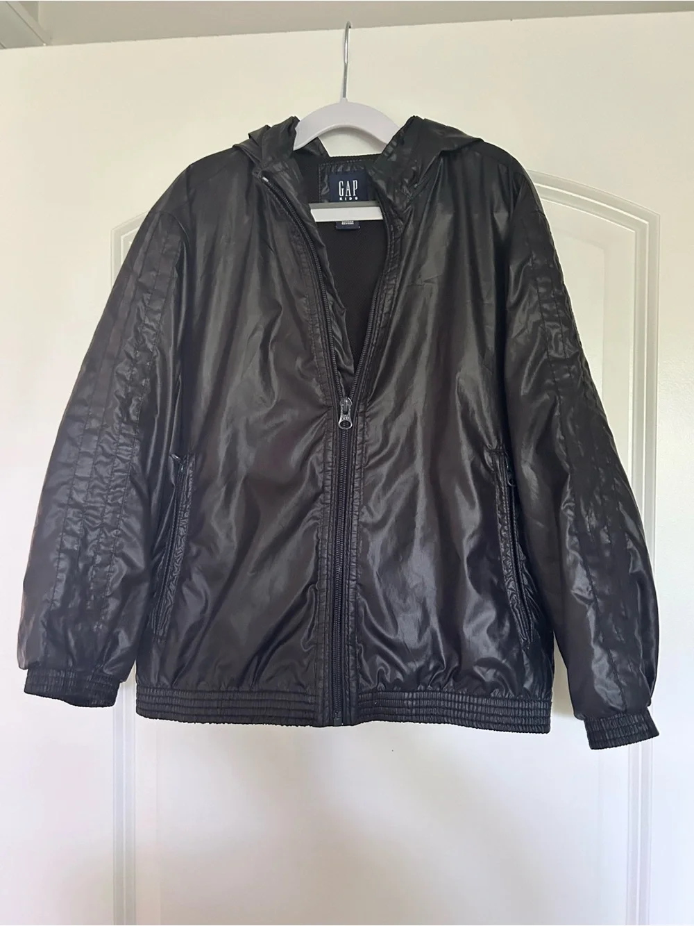 GAP Kids Black Hooded Windbreaker Jacket
